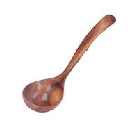 Wooden Soup Spoon Natural Texture Cooking Spoon Long Handle Wooden Kitchen Spoon for Stirring Soup and Porridge Large Spoon Cookware Set(Large)