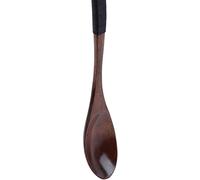 Wooden Soup Spoon Rice Spatula Tableware in the Shape of Rice Soup Spoon, Black Easy Operation