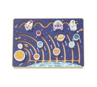 Wooden Space Maze, Space Theme, Marble Track, 18 Months+, 8.66x11.81x0.98 cm
