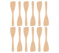 Argon Tableware Wooden Spatula - 30cm - Pack of 12 - Long Heat Resistant Non-Stick Utensils Kitchen Serving Paddle Mixing Turner for Cooking, Baking, Stirring