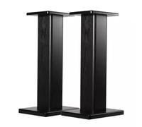 Wooden Speaker Stands for Bookshelf, Pair of Medium Computer Speaker Racks, Home Theater Audio Stands, 15cm/5.9in, Black Finish, Ideal for Living Room & Office