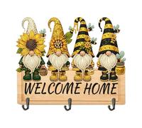 Wooden Special Shape Happy Birthday Dog Rhinestone Painting Coat Hook 3 Hooks Hook Rail for Beginners Adults
