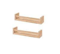 Wooden Spice Rack Nursery Book Holder Kids Shelf Kitchen Bathroom Accessory - Storage Organizer Birch Natural Wood Cookware Kitchen Storage Organisation Rack Holder Spice Racks (Pack Of 2, 60 cm)
