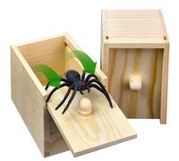 Wooden Spider Prank Box - Handcrafted Money Surprise Box for Adults and Kids [Upgraded Version]