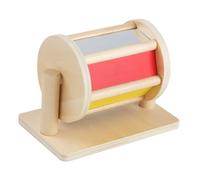 Wooden Spinning Drum Toy - Baby Bell with Acrylic Mirror, Spinning Rainbow Wooden Toy, Baby Sensory Toy for 6-12 Months 1 2 3 Years Old Babies Toddler Kids Boy Girl