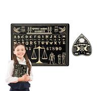 Wooden Spirit Board Set - Engraved Natural Wood Finish, Decorative Talking Game Display, Vintage Living Room Accent Piece, Smooth, Polished Finish, Crafty For Teens, Students, Halloween Celebration