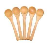 Wooden Spoon,30PCS 12.5CM Mini Lightweight Smooth Natural Wooden Children Spoon Kitchen Condiments Sugar Salt Spoons Honey Teaspoon Bamboo Cutlery