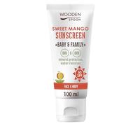 WOODEN SPOON Organic Sun Cream "Baby & Family" SPF 50 UVA and UVB Protection - Sweet Mango 100 ml