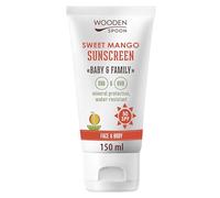 WOODEN SPOON Organic Sun Cream "Baby & Family" SPF 50 UVA and UVB Protection - Sweet Mango 150 ml