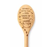 Wooden Spoon with Engraved Quote, Natural Wood, Honey Theme, Kitchen Utensil, Decorative Cooking Tool