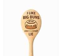 Wooden Spoon with Engraved Text, I Like Big Buns and I Cannot Lie, Funny Kitchen Utensil, Natural Wood
