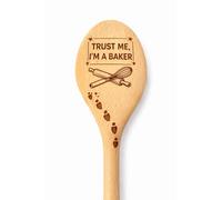 Wooden Spoon with Engraved Text, Trust Me I'm a Baker, Kitchen Utensil, Baking Theme