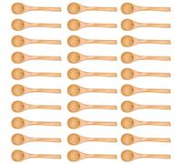 Wooden Spoons, 30pcs Mini Natural Wooden Children Spoon Kitchen Condiment Tool with Lightweight and Anti-Slip Handle