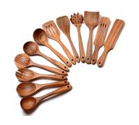 Wooden Spoons for Cooking,12 Pack Utensils Cooking Kitchen Set Spatulas