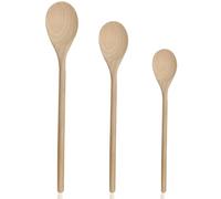 Wooden Spoons for Cooking, 3pcs Wooden Spoon Set Long Handle Wooden Cooking Spoons Wood Serving Mixing Soup Spoons for Baking, Stirring (12 in, 10.5 in, 8 in)