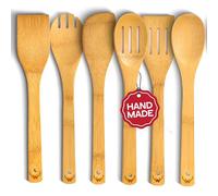 Bamboo Wooden Spoons For Cooking 6Pcs - Eco-friendly Wood Kitchen Utensils Set - Heat-resistant Wooden Utensil Set For Nonstick Cookware, Lightweight Spatula Set, Ideal Mothers Day Gifts