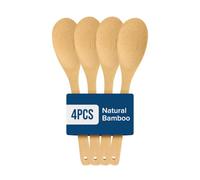 Joeji's Kitchen Set of 6 Wooden Spoons - 30cm Bamboo Wooden Spoons Cooking Utensils - Deep Bowls Mixing Resistant Elegant Easy to Clean Oval Wood Spoon Better for Your Health