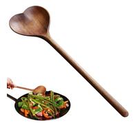 Wooden Spoons Heart Shaped 10 in Long Handle Japanese Bath Salt Scoop for Cooking Kitchen Love-Shape Serving Mixing Ladle for Coffee, Tea, Milkshake, Wooden Spoons for Cooking