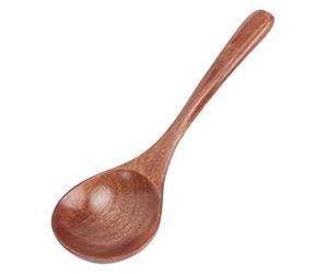 Wooden Spoons, Japanese Style Hand Made Wooden Round Soup Spoon Tableware Kitchen Decoration for Soup Cooking Mixing Stirrer Kitchen Tools Utensils