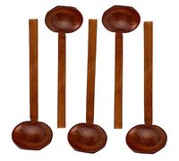 Wooden Spoons,Regerly 5 Pieces Japanese Style Wooden Long Handle Large Spoon Ajisen Ramen Spoon for Porridge Soup Ramen Hot Pot Restaurant Household
