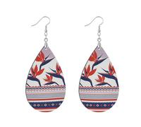 Wooden spring earrings African wood hoop indian dangle earring for thanksgiving Daily Wear & Gifts Paradise Flower Ethnic watertrop aretes de madera para mujer