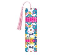Wooden Spring Happy Easter Holiday Print Bookmarks with Tassel for Women,Men,Book Lovers,Page Markers for Students Teachers Reading