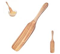 Wooden Spurtle for Sourdough Starter 11” Long Teak Stirring Tool for Sourdough Starter, Sauerkraut, Bread Dough & Deep Jars Stirring, Mixing, Scraping, Wooden Kitchen Utensils for NonStick Cookware