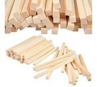 Wooden Square Dowel Sticks 50PCS, Woodcraft Sticks Dowels Rods Unfinished Wooden Rods-Dowel Square-Stick for Craft Squares Woodstick Rod Dowels Natural Wood Blocks for Carving Craft DIY - 25x1x1cm