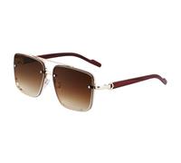 Wooden Square Sunglasses For Men Luxe Sunglasses Women Trendy Vintage Rimless Fashion Glasses Luxury (C4,One Size)