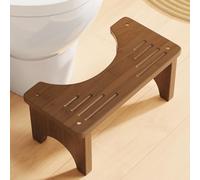 Wooden Squatting Potty Stool for Adults, 6.7 Inch Toilet Stool Poop Stool Adult, Bamboo Wood Toilet Stools Squat for Pooping, Portable Toilet Step Stool for Bathroom, Brown