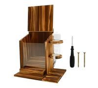 Wooden Squirrel Feeder House Box,Decorative Picnic Table Design with Hanging Window-Easy to Install for Backyard Patio Garden,Holds Peanut/Nut Bar,Ideal Outdoor Animal Supplies for Squirrels Kids