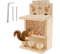 Wooden Squirrel Feeder House - Large, Sturdy, Decorative Squirrel Feeder for Corn and