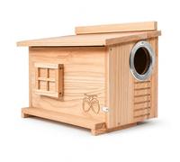 Wooden Squirrel House for Outside, Spacious Nesting Box with Viewing Window