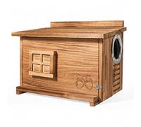 Wooden Squirrel House for Outside, Spacious Nesting Box with Viewing Window