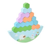 Wooden Stacking Blocks | Balance Wooden Stacking Game - Sensory Building Blocks - for Sensory Development Early Learning Preschool School Classroom Travel Fine Motor Skills Kids 2-5
