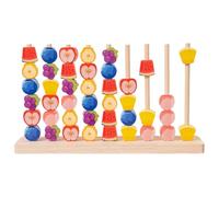 Wooden Stacking Blocks | Shape Sensory Game,Wooden Fruit Stacking Toy | for Kids Girls Boys Travel Kindergarten Classroom Playroom Family Party