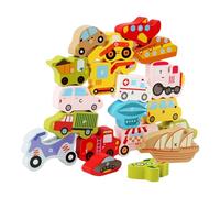 Wooden Stacking Building Blocks Learning Fine Motor Skills Educational Balancing Activity Toy Balance Training for 2 3 4 Year Girls Boys