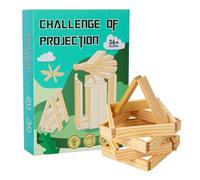 Wooden Stacking Game | Practical Assembly, This Game A Variety Of Shapes For Creativity. For Parent-Child Interaction By Engaging In Projections