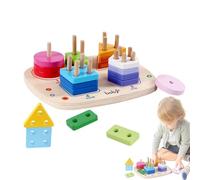 Wooden Stacking Puzzle - Fine Motor Blocks | Stacking Toy - for Home Preschool Kindergarten Travel Playroom Home