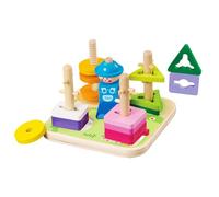 Wooden Stacking Puzzle,Sensory Geometric Board | Shape Color Sorter | for Home Preschool Kindergarten Travel Playroom Home