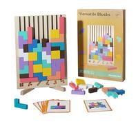 Wooden Stacking Puzzle Toy, Creative Wood Stacking Puzzle Game for Focus Stress Relief, Gift for Family Fun (A)