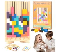 Wooden Stacking Puzzle Toy, Montessori Toys for 3+ Year Old, Wooden Brain Teaser Puzzles, 3D Russian Blocks, Educational Gift for Boys and Girls, Brain Teaser Activity for Home Decor & Toys & Games