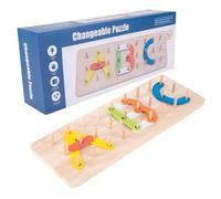 Wooden Stacking Puzzle Toy - Peg Board Letter And Number Recognition | Preschool Construction Set Early Learning Color Sorter Motor Skill Activity Classroom Kindergarten Reiz