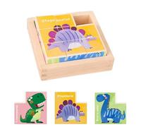 Wooden Stacking Rainbow Natural Wooden Block Puzzle Playset: Educational 3D Farm Animal For Kids Rainbow Crafts (A, 13x13x4. 5)