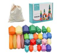 Wooden Stacking Stones, Educational Block Rocks, Sensory Toy with Safe Material, Sturdy Wood Construction, Kids Activity Toy with Engaging Play, Learning Tool for Boys Girls Kids