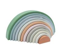 Wooden Stacking Toy Rainbow Building Blocks - pastel coloured, educational puzzle, geometric, arch toy, birthday gift, toy for children, XL Size12 pieces