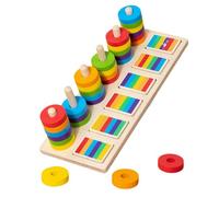 Wooden Stacking Toys, Color Matching Blocks, 9.84x3.94x2.64 Inches Learning Game with Smooth Design, Educational Toy Set, Building Blocks with Sturdy Material, Preschool Activity for Kids and Home