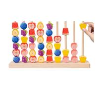 Wooden Stacking Toys - Shape Matching Sensory Bricks - Wood Fruit Stacking Toy - for Kids Girls Boys Kindergarten Classroom Playroom Family Party Birthday