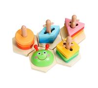 Wooden Stacking Toys - Shape Sorter For Children's Development Growth. Captivating Vorschool Learning Activity For Home Games, Travel And Car Trips. Durable Wood Educational Game For Boys