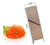 Wooden Stainless Korean Carrot Grater Steel Slicer Cutter Shredder - Russian Salad Korean Carrot Salad - 3.6 x 11.6 in by SHSH trade group